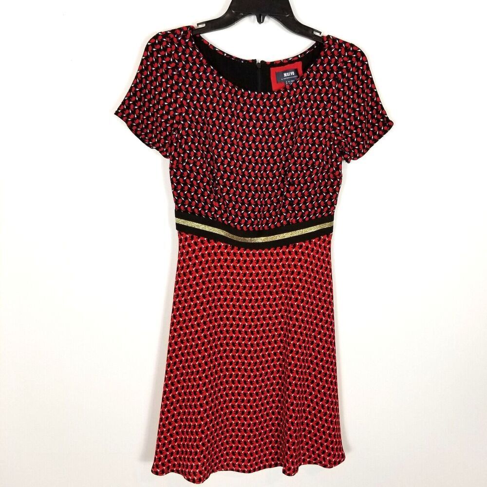 Maeve Anthropologie Dress Womens‎ Sz 6 Red Rabbit Carrot Novelty  Short Sleeve